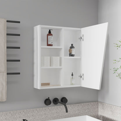 Quintana Wall-Mounted Mirror Medicine Cabinet With One Door And Four Open Compartments