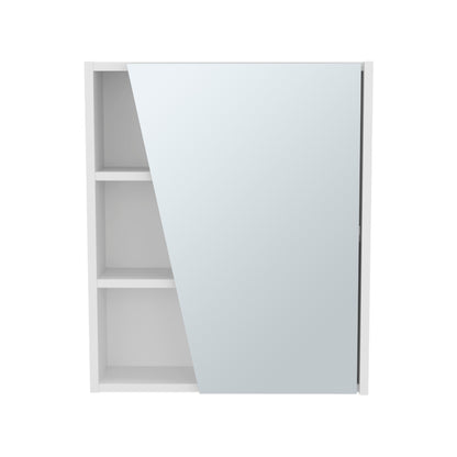 Quintana Wall-Mounted Mirror Medicine Cabinet With One Door And Four Open Compartments