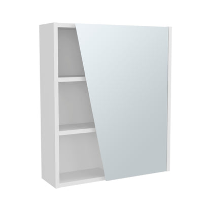 Quintana Wall-Mounted Mirror Medicine Cabinet With One Door And Four Open Compartments