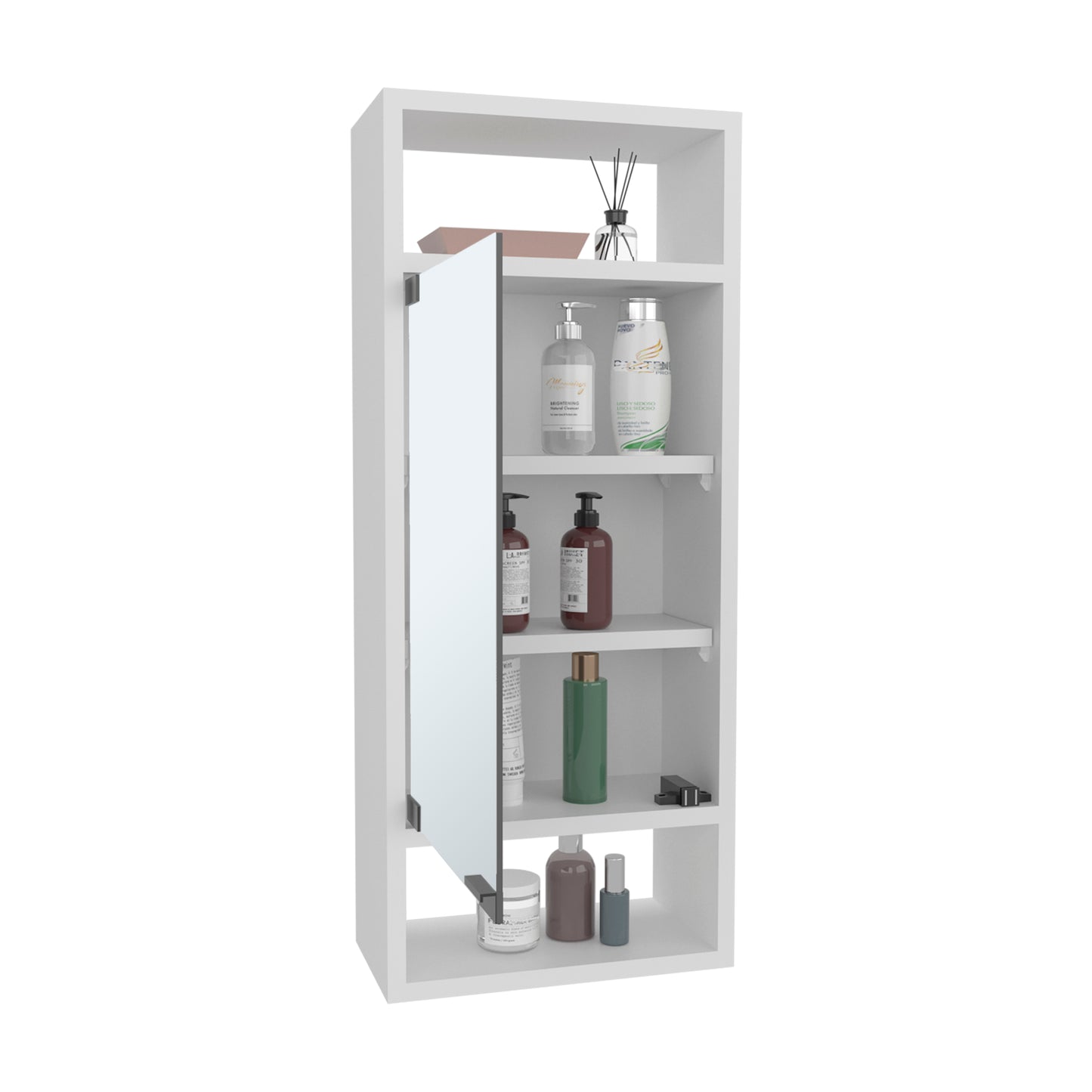 Uros Wall-Mounted Mirror Medicine Cabinet With One Door And Interior Storage Shelves