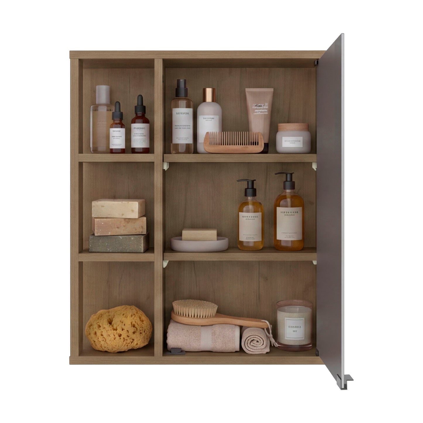 Berkel Freestanding Bathroom Storage Cabinet with Open Shelves, Single Door and Compact Linen Organizer for Bathroom or Laundry Room