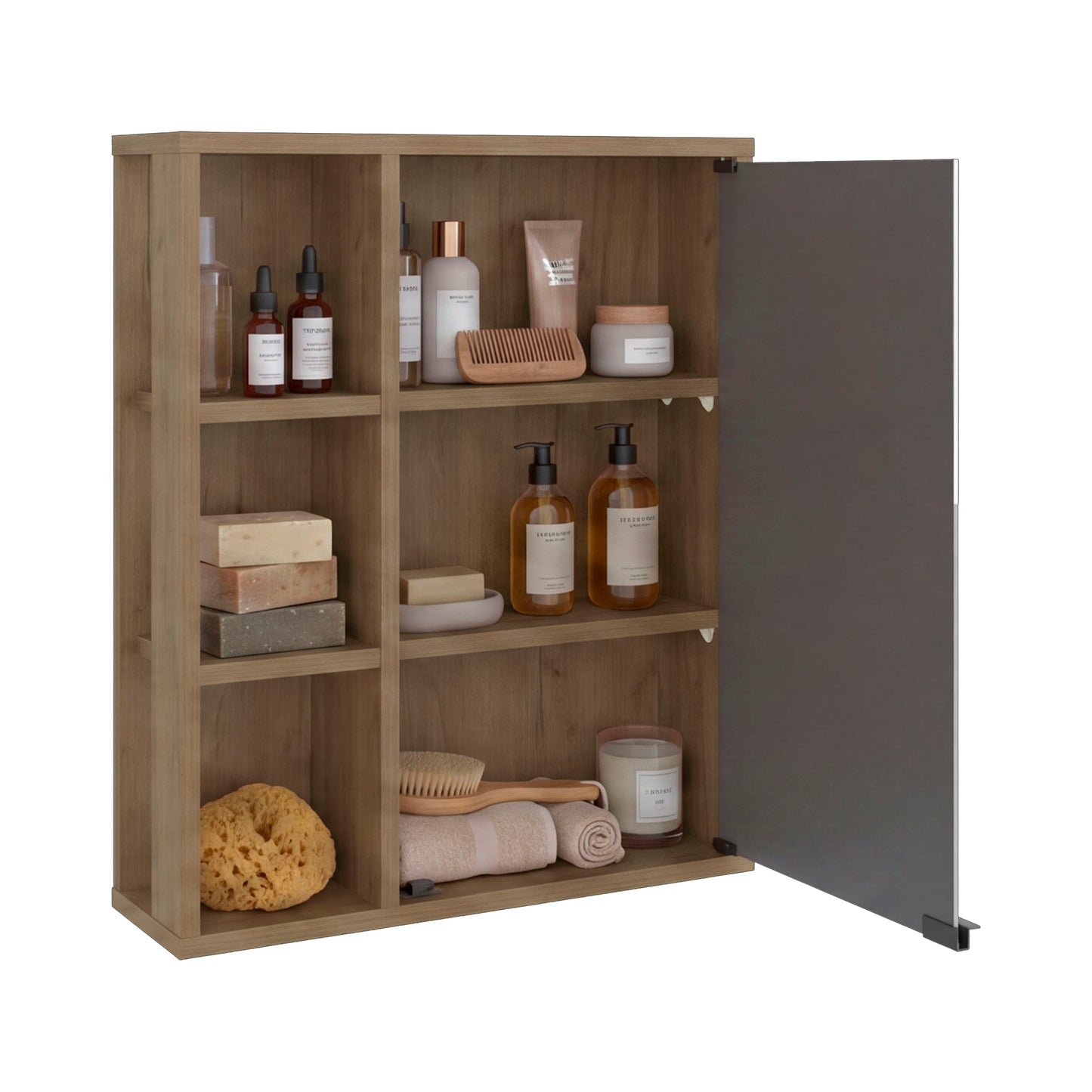 Berkel Freestanding Bathroom Storage Cabinet with Open Shelves, Single Door and Compact Linen Organizer for Bathroom or Laundry Room