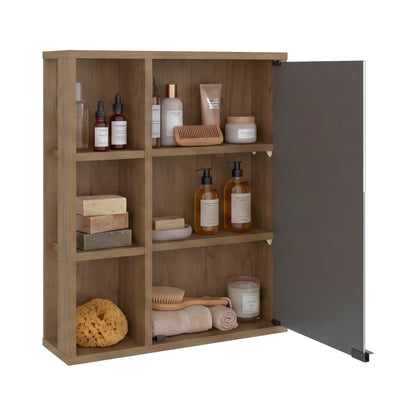 Berkel Freestanding Bathroom Storage Cabinet with Open Shelves, Single Door and Compact Linen Organizer for Bathroom or Laundry Room
