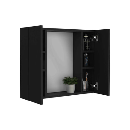 Tuhome Artemisa Medicine Cabinet with Integrated Mirror, Six Interior Storage Shelves, Secure Double-Door Design, Space-Saving Wall Cabinet for Organized Bathrooms and Daily Essentials.