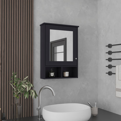 Vina Medicine Cabinet with Mirror and Cubby Shelving