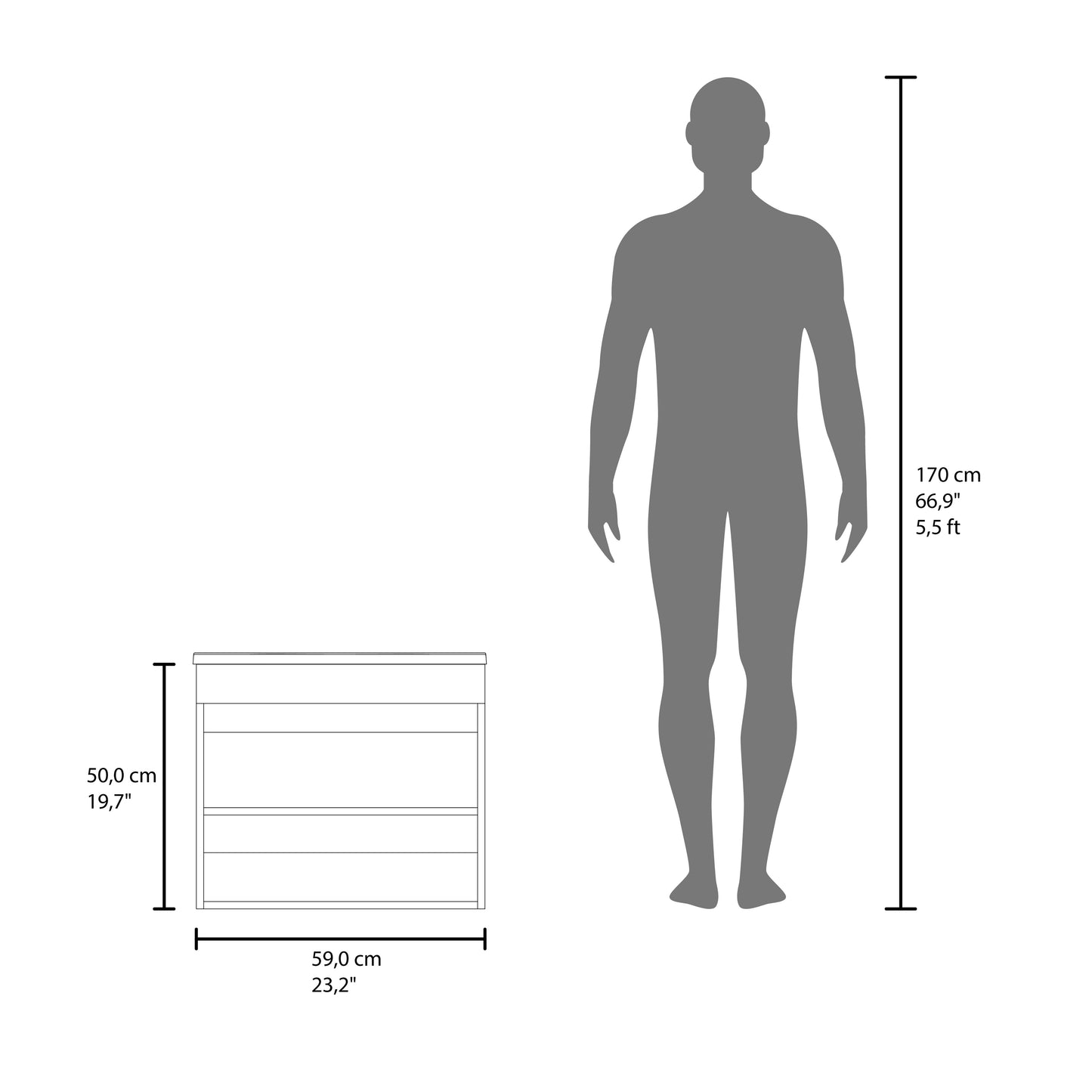 Floating Vanity Chaux 23.2" Wide