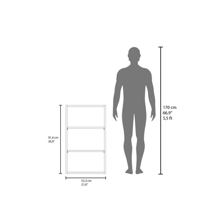 Eco 36" High Open 3-Tier Wall Cabinet, Wall Shelf, Storage Cabinet, Cube Shelf Bedroom, Office, Living Room, Garage