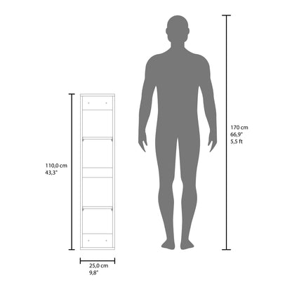 High Two-Door Wall Cabinet With Interior Shelf Vertical Storage