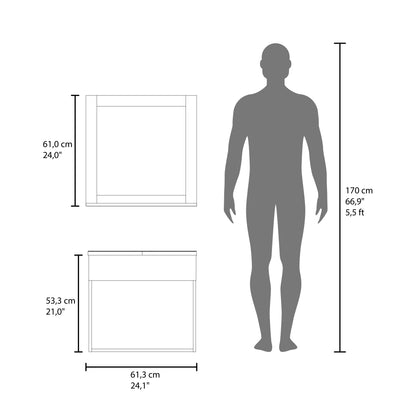 Blake Bathroom Mirror Cabinet, Wall-Mounted Storage With Two Interior Shelves