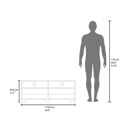 Colman Modern TV Stand with Open Shelves and Compact Profile, Minimalist Media Console for Living Room or Bedroom