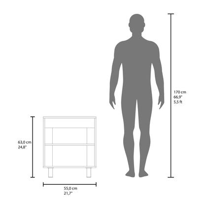 Marlo Under Sink Cabinet with Two Doors and Interior Storage Shelves, Cut-Out Back, 22” Wide Freestanding, Modern Bathroom Storage