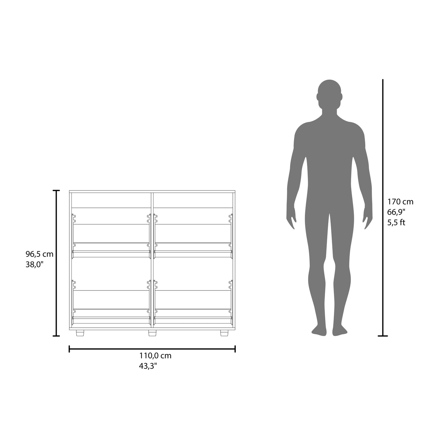 Opal 4-Door Shoe Rack Cabinet With Multiple Shelves, Modern Footwear Storage