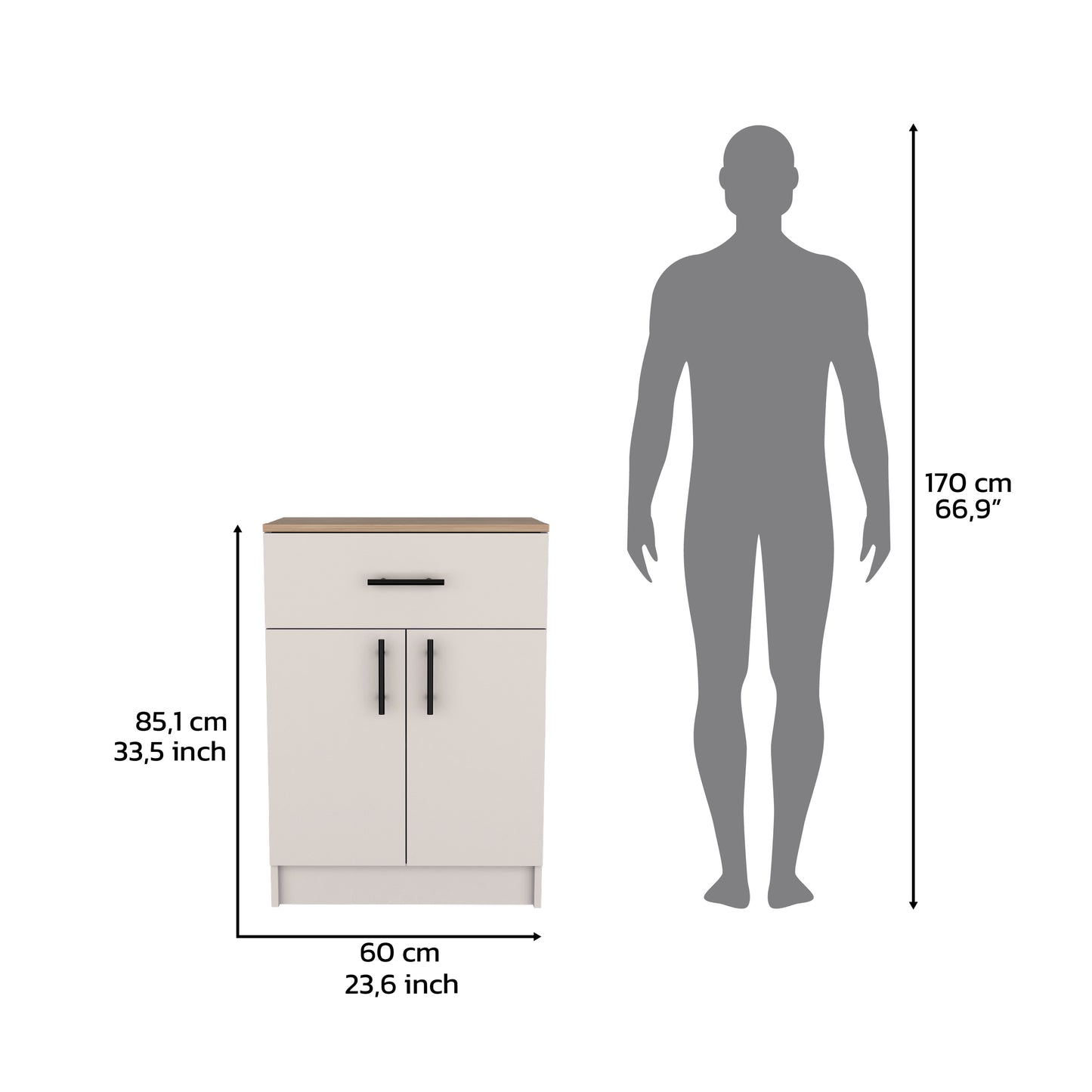 Mayorca Multistorage Pantry Cabin, One Drawer, Two Interior Shelves