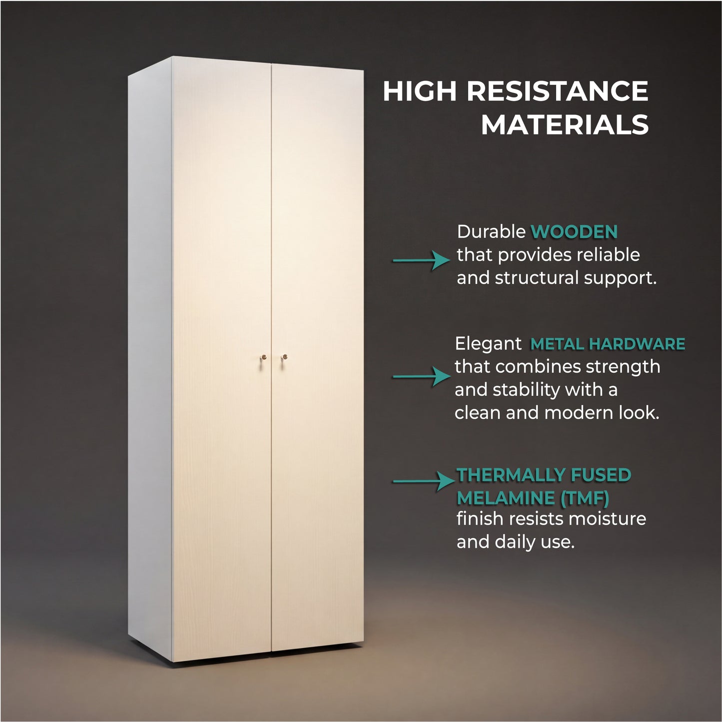 Home 2-Door Closet System Armoire with Hanging Rod and Storage Shelf, Modern Bedroom Organization Storage, Space-Saving Wardrobe for Jackets, Dresses, and Folded Garments in Contemporary Bedrooms
