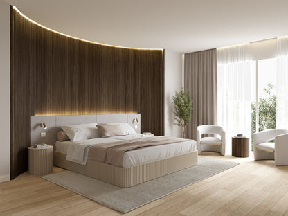 Flexible MDF Wall Panel - Textured Surface for Noise Reduction, Premium Finish, Honey Oak Color, 0.35" Depth, 8.09" Width, 108.27" Height, Easy Installation