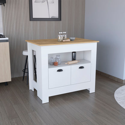 Arlet Kitchen Island White Macadamia