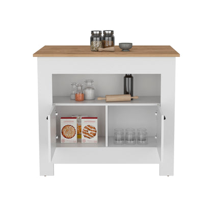 Arlet Kitchen Island White Macadamia