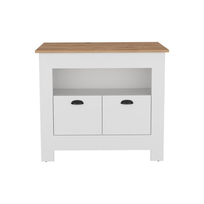 Arlet Kitchen Island White Macadamia