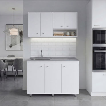 Napoleon Kitchen Cabinet Set for Home Kitchen Storage and Organization, Multi-Unit Cabinet Solution with Clean Design for Pantry and Prep Areas, Modern Style, White Finish