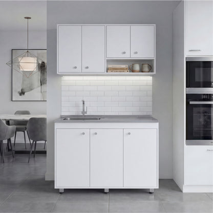 Napoleon Kitchen Cabinet Set for Home Kitchen Storage and Organization, Multi-Unit Cabinet Solution with Clean Design for Pantry and Prep Areas, Modern Style, White Finish
