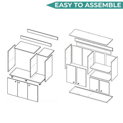 Napoleon Kitchen Cabinet Set for Home Kitchen Storage and Organization, Multi-Unit Cabinet Solution with Clean Design for Pantry and Prep Areas, Modern Style, White Finish
