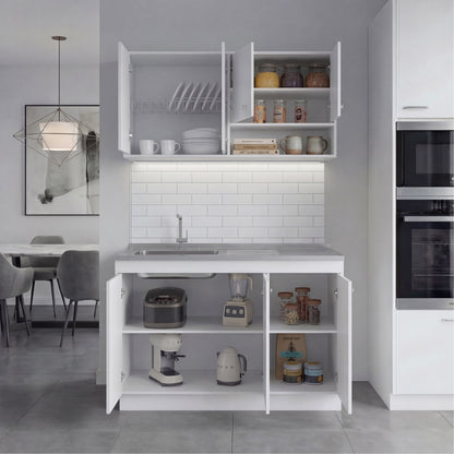 Napoleon Kitchen Cabinet Set for Home Kitchen Storage and Organization, Multi-Unit Cabinet Solution with Clean Design for Pantry and Prep Areas, Modern Style, White Finish