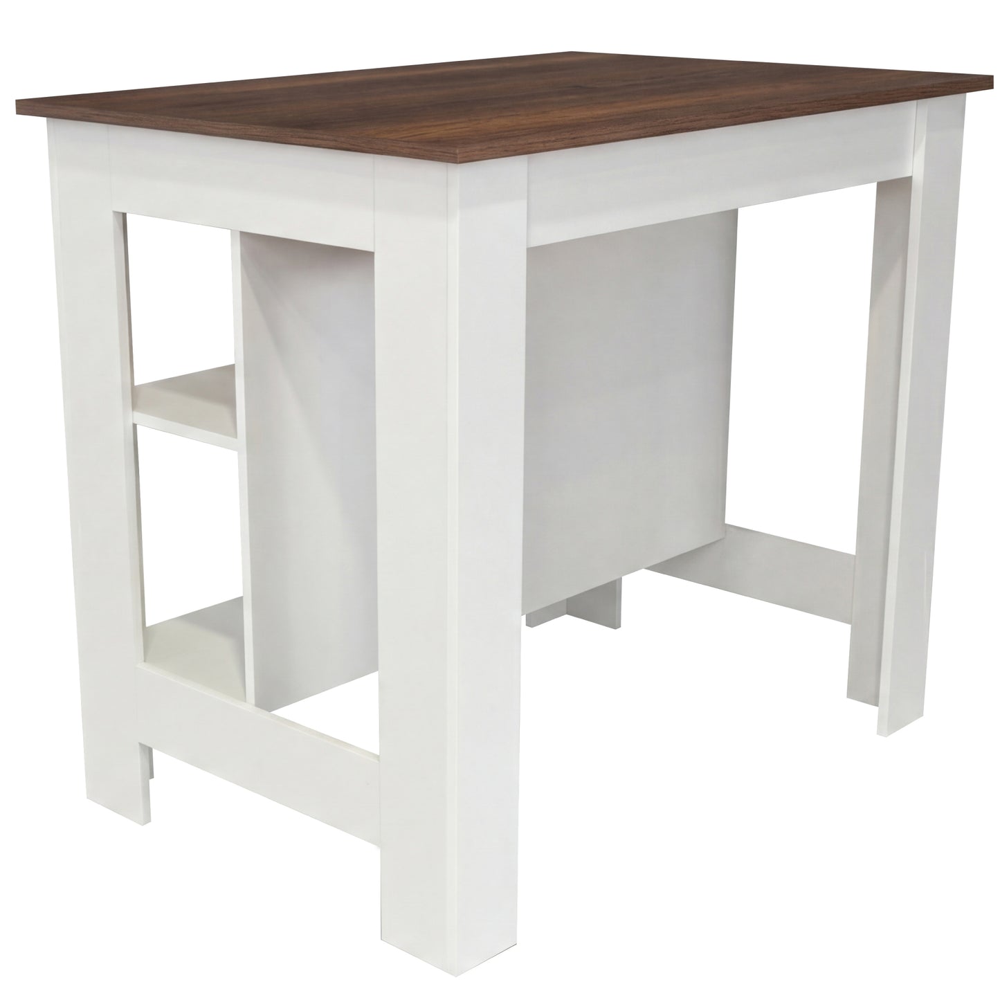Tuhome Cala Kitchen Island with Spacious Tabletop, Three Open Storage Shelves, Four Sturdy Legs and Comfortable Meal Prep Workstation Design for Modern, Functional and Organized Everyday Culinary Spaces