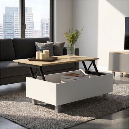 Tuhome Gambia Modern Lift-Top Coffee Table with Hidden Storage, Multi-Function Center Table, Ideal for Living Room, Stylish and Functional Design