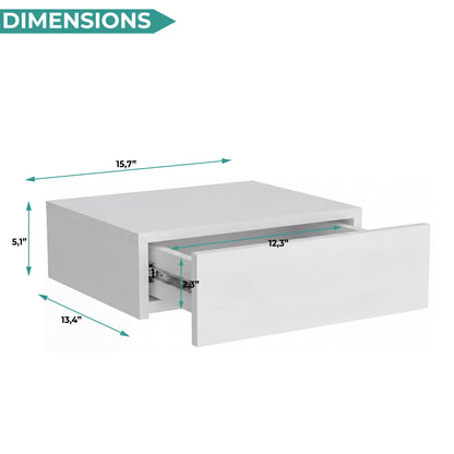 TUHOME Milano Floating Nightstand with Wall-Mounted Design, Spacious Storage Drawer and Upper Display Surface Offering Minimalist Space-Saving Organization and Durable Engineered Wood Construction for Modern Bedroom Interiors