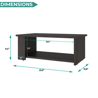 Dago Modern Coffee Table with Open Storage Shelf, Rectangular Center Table for Living Room, Apartment, Family Room or Lounge Area