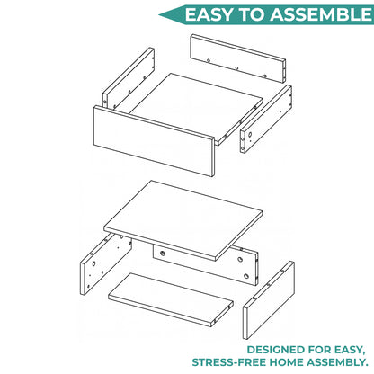 TUHOME Milano Floating Nightstand with Wall-Mounted Design, Spacious Storage Drawer and Upper Display Surface Offering Minimalist Space-Saving Organization and Durable Engineered Wood Construction for Modern Bedroom Interiors