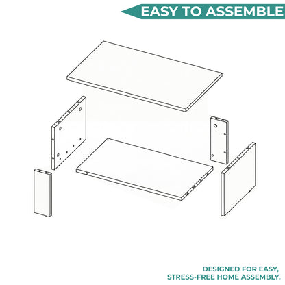 Dago Modern Coffee Table with Open Storage Shelf, Rectangular Center Table for Living Room, Apartment, Family Room or Lounge Area