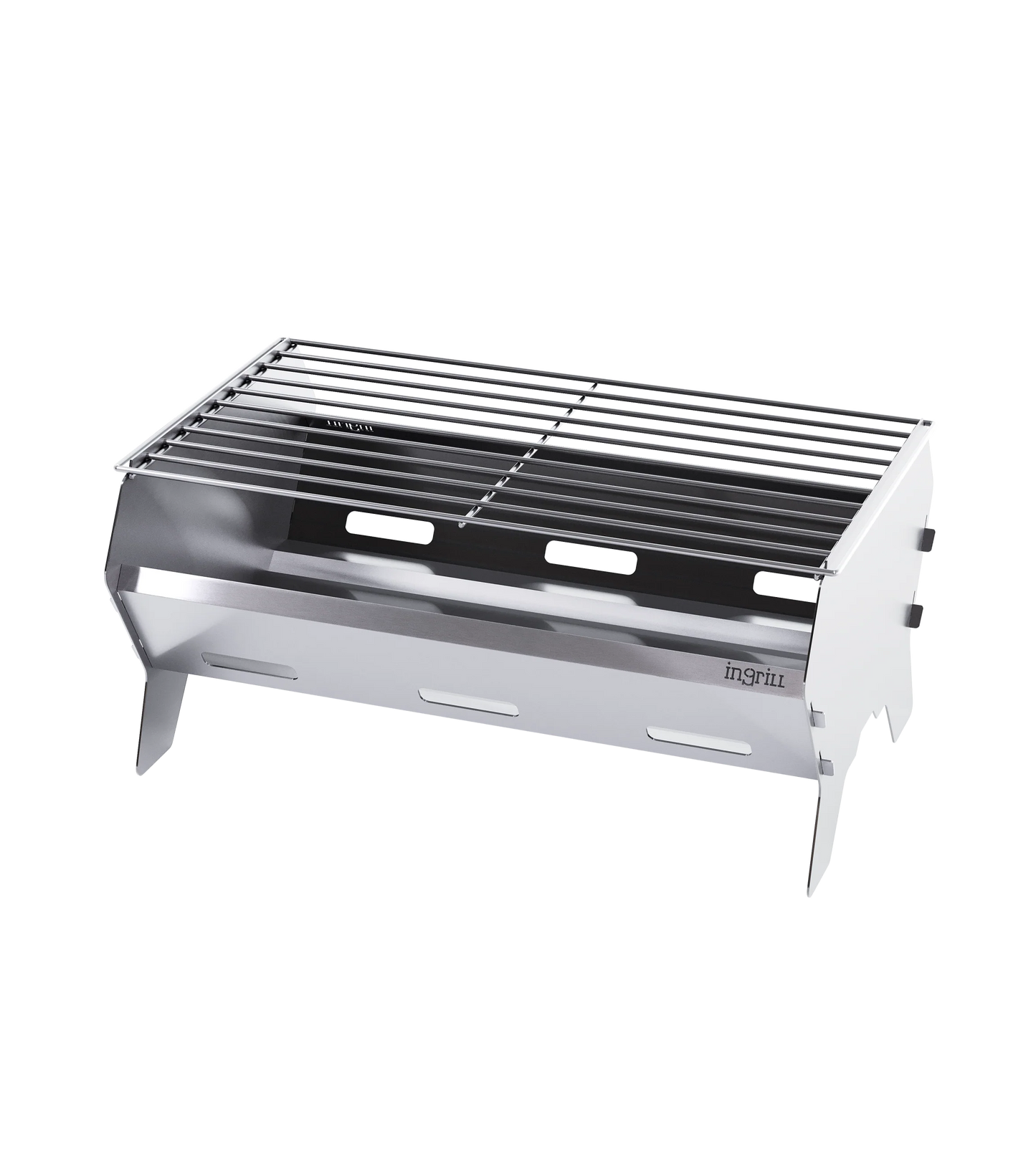 INGRILL Portable Charcoal Grill – Compact Stainless Steel Picnic BBQ, Foldable & Lightweight with Carrying Case for Camping, Tailgating & Outdoor Cooking