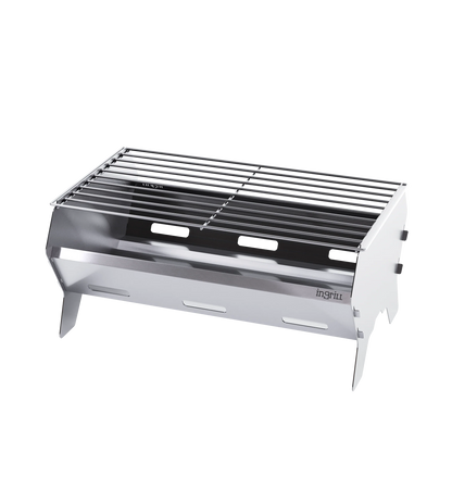 INGRILL Portable Charcoal Grill – Compact Stainless Steel Picnic BBQ, Foldable & Lightweight with Carrying Case for Camping, Tailgating & Outdoor Cooking