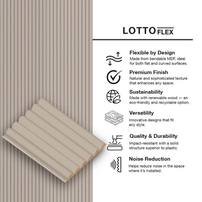 Flexible MDF Wall Panel - Textured Surface for Noise Reduction, Premium Finish, Honey Oak Color, 0.35" Depth, 8.09" Width, 108.27" Height, Easy Installation