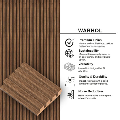 Modern MDF Wall Panel - Textured Surface for Noise Reduction, Honey Oak Finish, 0.71" Depth, 7.94" Width, 96.06" Height, Easy Installation