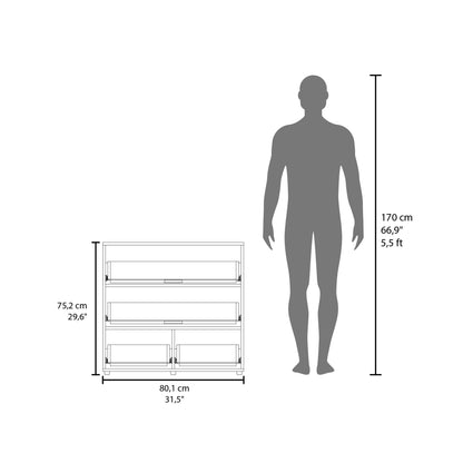 Alpine Four Drawer Dresser with Base Independent Drawers