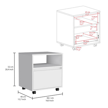 Austin Nightstand, Casters, Single Drawer