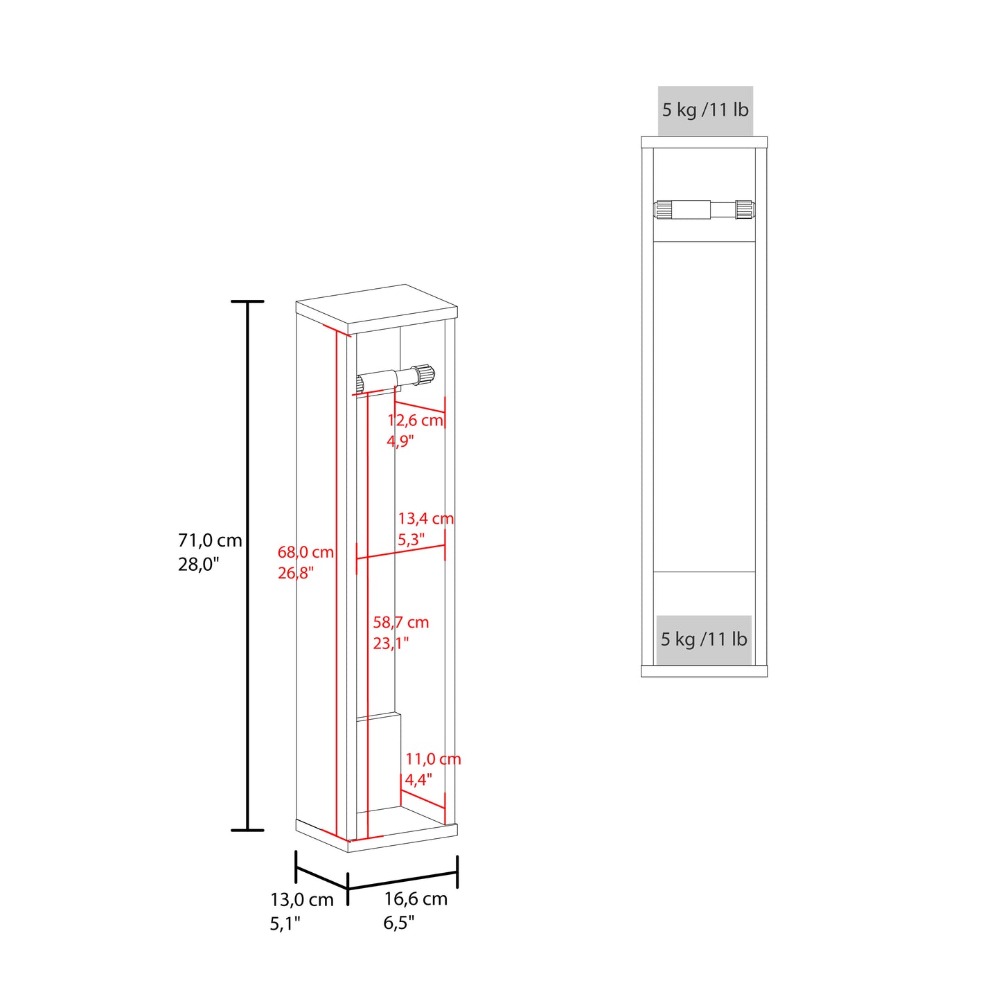 Bali Toilet Paper Holder Shelf