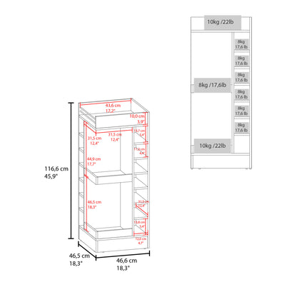 Lyman 46" Tall 3-Tier Corner Bar Cabinet with Fourteen Wine Bottle Cubbies, Living Room, Liquor Cabinet, Storage Cabinet