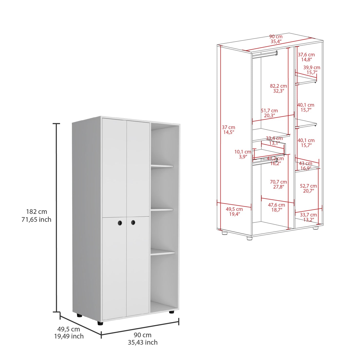 Misuri Wardrobe Armoire