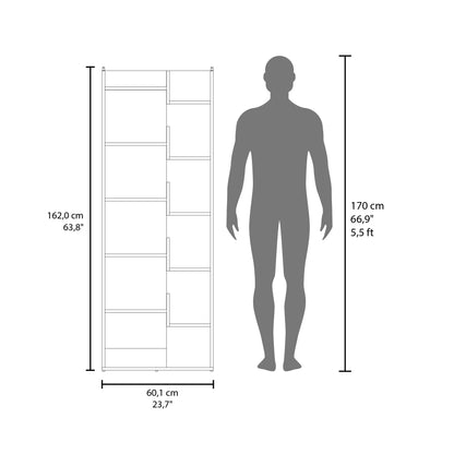 Bookcase Clover with Eleven Shelves