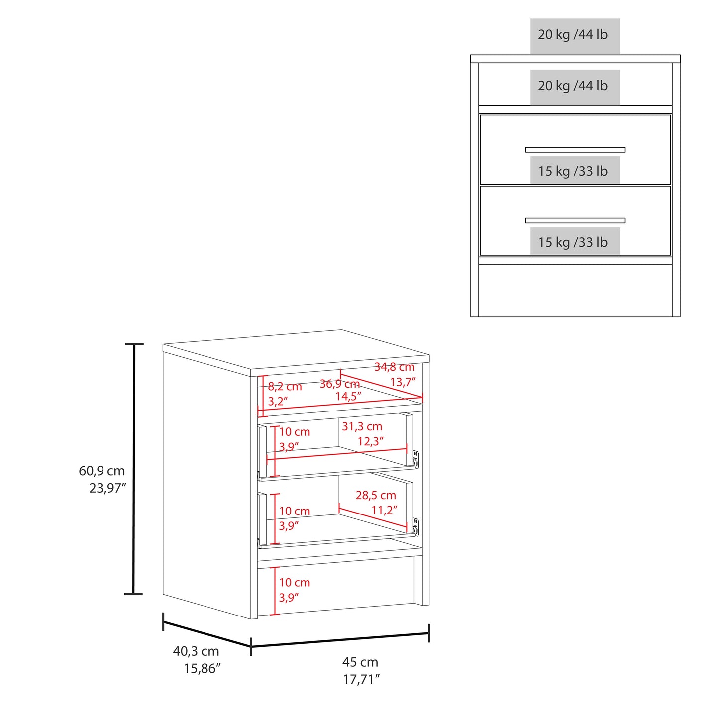 Greter Nightstand White