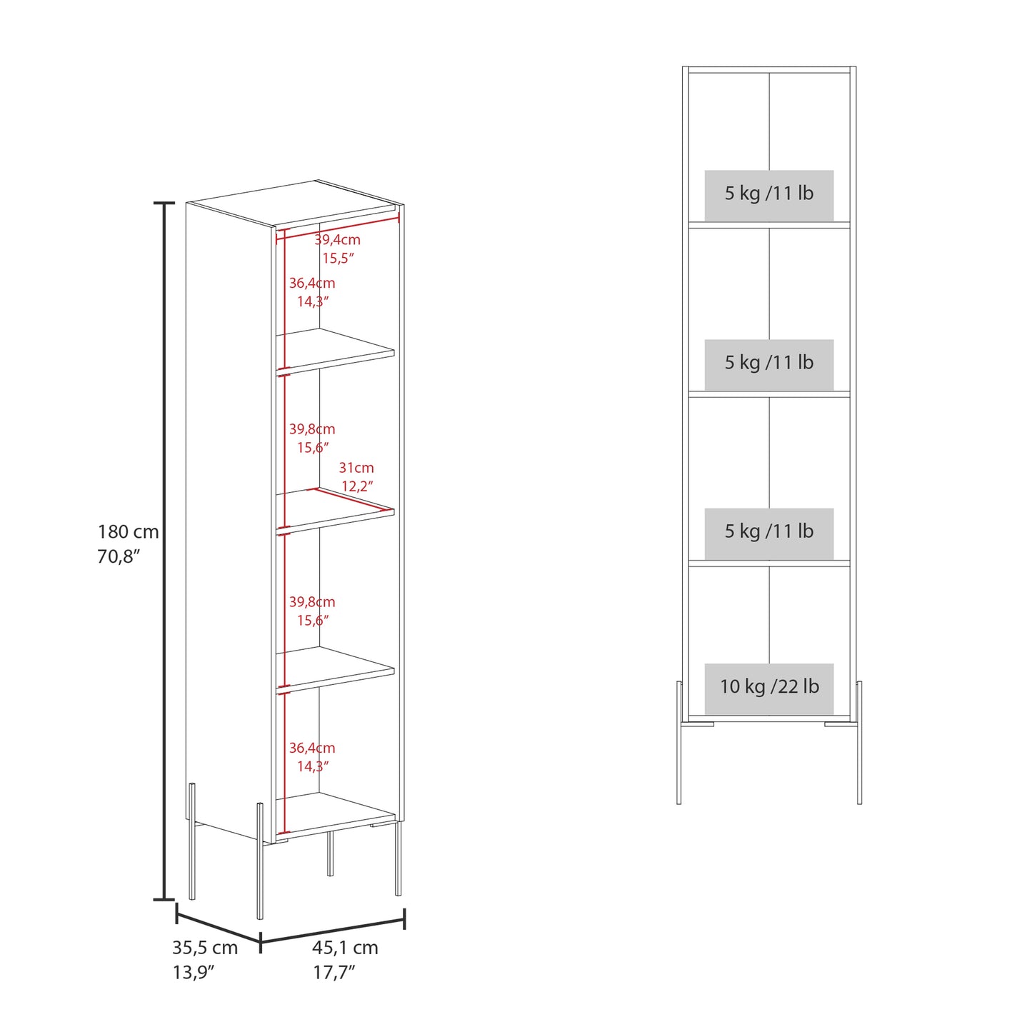 Hagi 71" Tall  Linen Cabinet