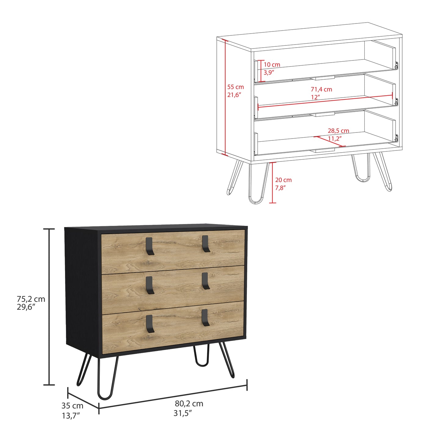 Huna Hairpin Legs Dresser