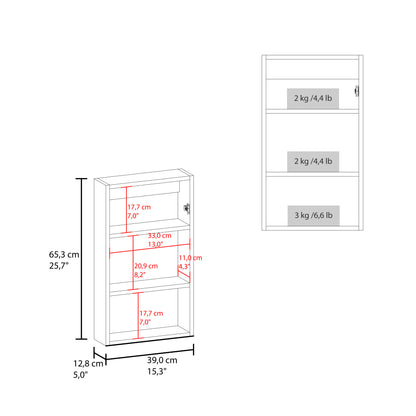 Juno 25.7" H x 15.7" W Narrow  Mirror Medicine Cabinet, One door with Three interior Shelves for Bathroom, Kitchen