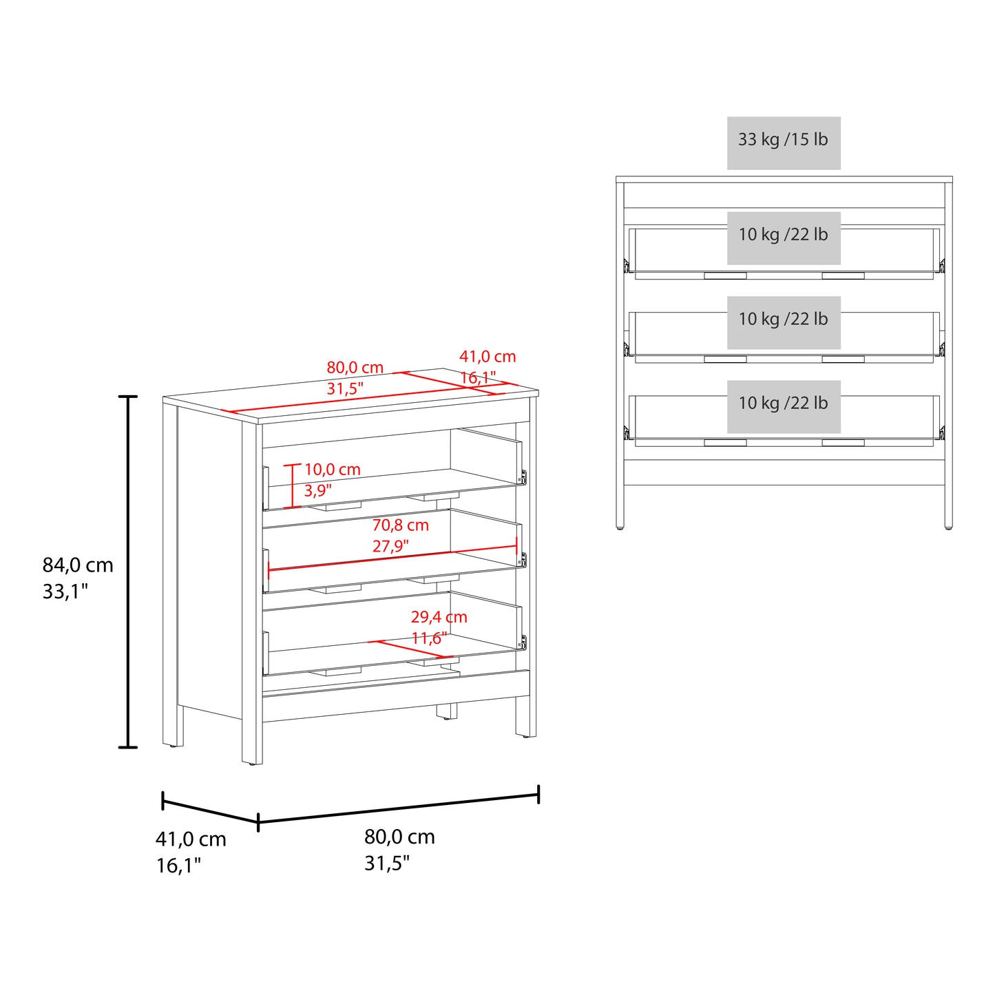 Newcastle Dresser for Bedroom and Home Storage, Modern Storage Cabinet with Clean Design for Clothing and Everyday Items, Space-Efficient Furniture for Organized Living