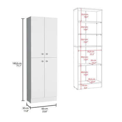 Lynch Kitchen Pantry Storage Cabinet 71" Height, With 4 Doors, 5 Adjustable Shelves, Freestanding Cupboard for Dining Room Living Room, Laundry