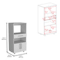 Worland Pantry Cabinet with Microwave Stand