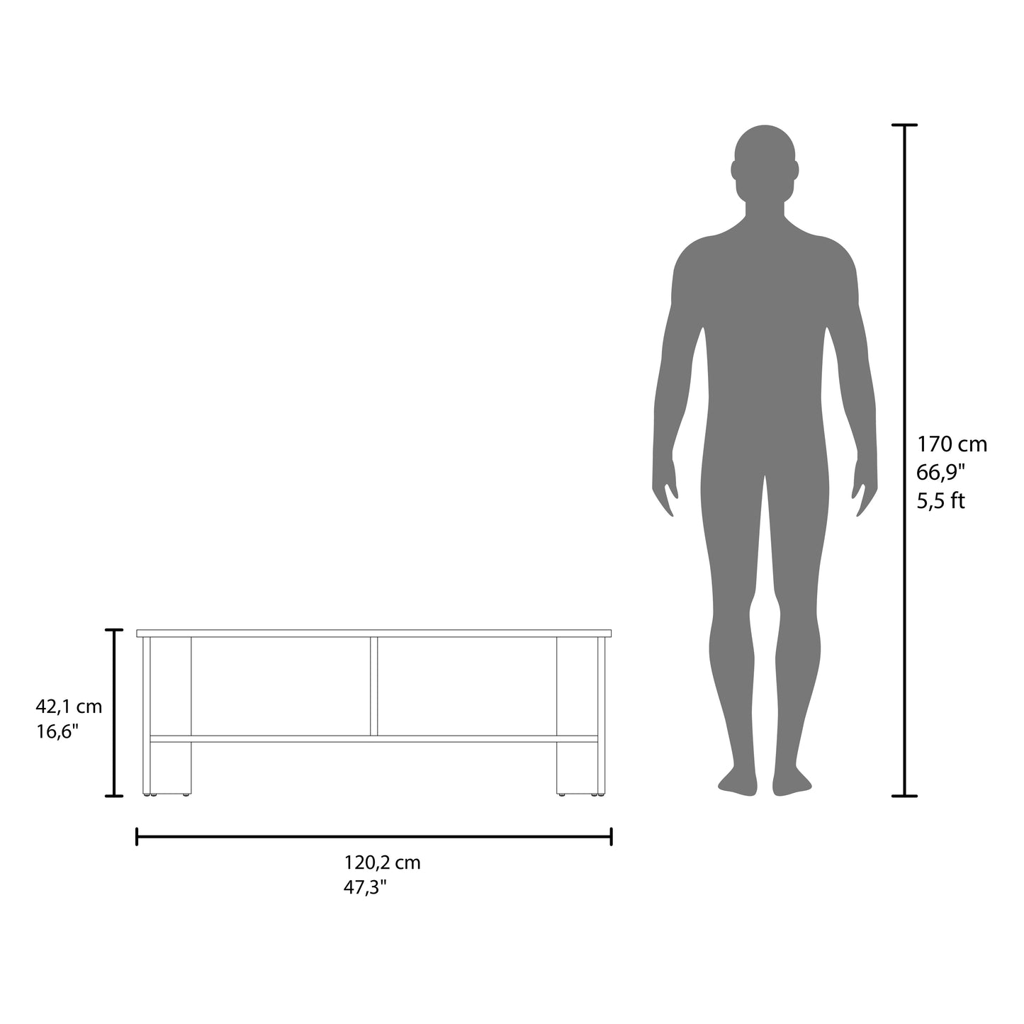 Tv Stand Navia, With Two Shelves